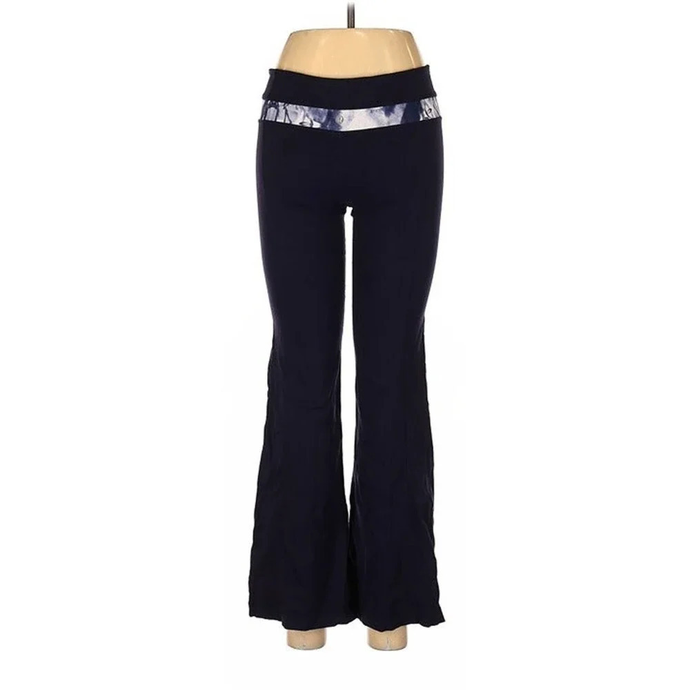 Lululemon Athletica Active Pants Womens Size 6 Blue Yoga Gym Tights Low Rise